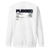Back view of a solid-colored sweatshirt. A large graphic on the upper back resembles an official document or case file. It features the bold, three-dimensional text "PUBSEC", along with other text blocks like "CRIMINAL INVESTIGATION+", and a circular emblem containing East Asian characters.