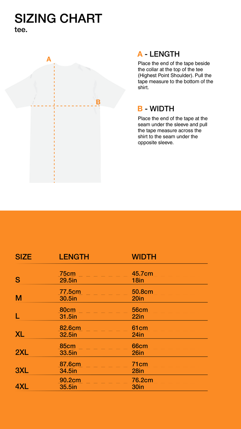 Sizing Chart for LIL GLUTTON • T-SHIRT