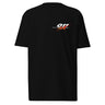 Front view of a solid-colored shirt. A small, horizontal graphic on the left chest features the number "011" in a stylized font, layered over a starburst shape.
