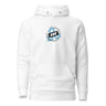 Front view of a solid-colored hoodie. A small, circular emblem is centered on the chest, featuring a tilted battery-like icon surrounded by text reading "HOLLOW SPECIAL OPERATIONS SECTION 6". three stylized circular shapes frame the design.