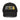 A view of a distressed baseball cap. The front has a horizontal embroidered graphic featuring a rectangular panel with several stylized, high-contrast Chinese characters inside. Above the panel are three four-pointed starbursts.