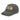 A view of a distressed baseball cap. The front has a horizontal embroidered graphic featuring a rectangular panel with several stylized, high-contrast Chinese characters inside. Above the panel are three four-pointed starbursts.