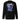 Back view of a solid-colored sweatshirt. A large graphic on the upper back features an anime-style illustration of Zhu Yuan from Zenless Zone Zero looking over her shoulder. The design is layered with the large, outlined text "N.E.P.S." and several rectangular frames containing blocks of text, creating a futuristic look.