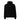 Front view of an oversized hoodie in black. Design is a small, embroidered red patch on the left chest featuring the white line art of an Astral Express ticket from Honkai: Star Rail.