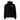 Front view of an oversized hoodie in black. Design is positioned on the upper left chest. Design features a yellow rectangular label reading “CONNECKEN,” smaller text “DER WÄCHTER,” and fine white script lines and coordinates below it.