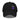 Front view of a baseball cap in black, shown flat. A white embroidered halo above a six-pointed violet star sits on the front panels above the curved brim.