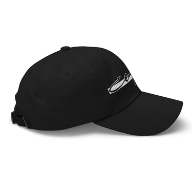 Side view of an baseball cap in black. The word “Cerydra” is embroidered across the front panel in a stylized script.