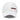 Front view of an baseball cap in white. Evernight inspired design, embroidered kanji characters (長月夜) sit on the front panel, intersected by a solid horizontal red bar across the middle.