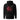 Back view of an hoodie in black. HSR Evernight inspired design shows a large abstract red flower graphic in the center. Above the flower, text reads “veil” with a red circular stamp containing a chinese character.
