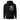 Back view of an hoodie in black. Design shows a rectangular grayscale graphic centered on the upper back showing a lighthouse shining into darkness. Above the image is a yellow label reading “LIGHTKEEPER,” surrounded by thin white grid lines and handwritten script text for a technical, conceptual design aesthetic