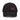Front view of an distressed hat in black. Evernight inspired design, embroidered kanji characters (長月夜) sit on the front panel, intersected by a solid horizontal red bar across the middle.