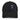 Front view of a distressed dad hat in black. An embroidered white halo floats above a six-pointed violet star on the front crown, stitched over unstructured panels and a frayed curved brim.