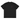 Front view of a box tee in black, flat.