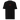 Front view of a tee in black. A small red infinity-loop motif sits at the center chest as the only graphic — minimalist and restrained, with bold color contrast against the dark fabric.
