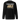 Back view of an sweatshirt in black. A large graphic composition spans the upper back, featuring the phrase “Compliance Authority” in bold at the top, with a date range centered beneath it. Below, a rectangular collage combines a textured illustration of a dial-like object and a stylized figure, framed by vertical bars with additional characters. Thin linework of symmetrical wings extends outward from the bottom edge of the collage, adding contrast to the overall layered design.