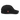 Side view of an distressed hat in black. Evernight inspired design features an embroidered red circular patch on the side featuring a stylized character. Adjustable strap with metal clasp visible at the back.