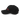 Side view of an baseball cap in black. Evernight inspired design features embroidered kanji characters (長月夜) are centered, sharply crossed by a horizontal red bar for strong contrast between line and form.