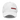 Front view of an baseball cap in white. Evernight inspired design, embroidered kanji characters (長月夜) sit on the front panel, intersected by a solid horizontal red bar across the middle.