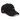 3/4 view of an baseball cap in black. Evernight inspired design shows embroidered text on the front reading “SLUMBER NOW O WAKEFUL WORLD.” The side panel shows a red circular patch with a character symbol.