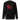 Back view of an sweatshirt in black. HSR Evernight inspired design shows a large abstract red flower graphic in the center. Above the flower, text reads “veil” with a red circular stamp containing a chinese character.