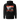 Back view of a solid-colored hoodie. A large graphic on the upper back features a detailed, high-contrast illustration of a futuristic nailgun. The design includes diagonal hazard stripes and schematic-style text and symbols emulating a blueprint.