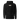 Front view of a Hoodie in Black. a small chest graphic pairing a gold cursive wordmark partially overlaid by a bold white stylized emblem, with a block-letter word underneath in the same gold tone