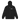 Front view of a zip hoodie in black. A bold 'DECIMATION' wordmark sits on the left chest in crisp white type, with a small red sparkle accent stamped beside it.