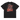 Back view of a box tee in black, flat. A large, chaotic collage graphic on the upper back features a detailed line illustration of the character Sparkle from Honkai: Star Rail. The design is heavily layered with abstract brush strokes, graffiti-style Japanese text, and other technical elements.
