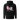 Back view of a solid-colored hoodie. A large, chaotic collage graphic on the upper back features large, stylized letters 'D' ‘O’ and 'E' mixed with numerous blocks of text in various collage lettering, resembling a ransom note or a deconstructed flyer.