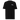 Front view of an t-shirt in black. Design features a small logo on the upper chest featuring the words "spook shack" in a stacked, stylized font, with abstract horizontal brush strokes layered behind the text.