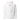 White hoodie, front view, featuring a small centered orange rectangular logo with a stylized white 'M' inside.