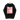 Back view of a hoodie in black. A large coral pink poster panel fills the upper back, printed with a stylized winged figure in soft tonal linework set against a bank of clouds. Horizontal white bars redact most of the text, leaving the words "she, who silences the ether" legible between them, with faint handwritten script and a small circular seal layered underneath. An expressive, editorial, graphic-forward composition.