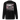 Back view of a sweatshirt in black. A large rectangular back graphic layers an ornate hall interior in high-contrast greyscale beneath oversized roman numerals 'XXXVII' and a serif 'IN SILENTIO' wordmark. Dusty pink text bars carry a short poem down the left edge, cut through by thorned starburst linework in the same pink.