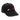3/4 view of a corduroy cap in black. The embroidered rabbit and "ELATED♦" lettering are visible from a slight angle, emphasizing the depth of the red-on-black embroidery and the soft corduroy ridge texture across the crown.
