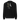 Back view of a solid-colored, longsleeve. A dynamic collage graphic on the back features a dial at its center with several lines of text sticking out of it. To the right is a high-contrast illustration of a hand, and several words in various fonts radiate outwards from the central point.