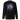 Back view of an sweatshirt in black. A detailed blue-toned flower with soft gradients of indigo, slate blue, and muted lavender. Overlaid on the flower is stacked  text reading “DO YOU REMEMBER / STEP FORTH INTO THESE GENTLE FLAMES / I AM YOUR MEMORY.” Behind the flower, abstract vertical line shapes in a muted bluish-purple create depth and contrast without overpowering the main illustration. 