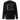 Back view of a sweatshirt in Black. A large collaged graphic fills the back: a ruled record card labelled "ONI BLOOD", "NAME" and "POSITION AND RANK" in small white capitals, its name line filled in with pink Japanese characters over a faint column of typewritten Latin plant names struck through with pink and teal highlighter bars. Beside it, an expressive white line drawing of a figure with a long bladed polearm sits over halftone shading and translucent dark panels.