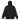Front view of a zip hoodie in Black. A small block of type sits high on the chest: three lines of white monospaced capitals reading "HOLLOW AFFAIRS AND NEUTRALIZATION DEPT." above a thin white rule, with "SECTION 6" set beneath it in muted teal.