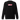 Front view of a sweatshirt with a central chest graphic. The design features large, stylized red Japanese characters slashed through by a thick, diagonal bar, creating a modern, graphic look.