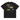 Back view of a box tee in black, flat. A large collage graphic is arranged in a grid of rectangular frames. The design features multiple high-contrast silhouettes of birds in flight, a topographical map-like shape, and several small blocks of text and abstract symbols.