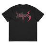 FINE PRINT box tee, black, front, flat