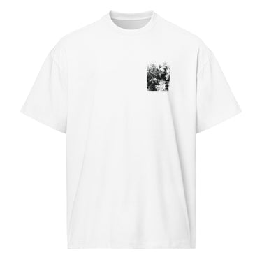 ONCE MORE box tee, white, full, front, ghost