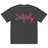 FINE PRINT oversized tee, faded black, front, flat