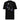 Back view of an t-shirt in black. Design features a large graphic showing a silhouette of Cerydra from Honkai: Star Rail, surrounded by abstract line art, handwritten text, strategic grid elements, and chess piece motifs in white and light blue.