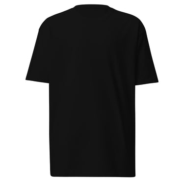 Front view of an t-shirt in black. There is no design on the front.