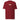 Front view of a T-Shirt in Brick Red. a small chest graphic pairing a gold cursive wordmark partially overlaid by a bold white stylized emblem, with a block-letter word underneath in the same gold tone