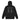 Back view of a zip hoodie in black. A large graphic fills the upper back, laid out like a concert tour poster. A wide display serif title reads "VARIATIONS OF A STELLAR TOUR" in white, with a small italic "robin" and "/summeretto" tucked beneath it and a ruled row of four era markers below that. Two columns of dated stops run down the rest in condensed capitals, the dates set in violet, with thin outlined starbursts drifting across the list.