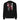 Back view of an longsleeve in black. HSR Evernight inspired design, featuring overlapping abstract linework in white, intersecting with solid block shapes in muted red and neutral tones. Bold calligraphic characters (長月夜) in traditional Chinese/Japanese kanji are placed prominently across the center, contrasting with the structured geometric background. 