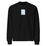 Front view of an longsleeve in black. Design is a bitmapped illustration of Seed from Zenless Zone Zero, in a small centered rectangular graphic on the chest. The graphic is composed of light tones.