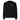 Front view of a longsleeve in black. A small graphic sits high on the left chest: a loose, hand-drawn halo ring in white tilted above a sharp six-pointed star in soft violet. Both shapes print flat, the ring's brushed edges left rough and unfinished.